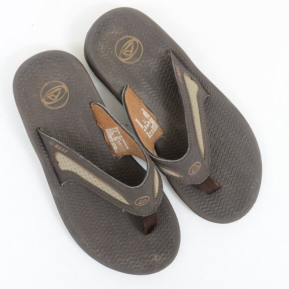 Reef Flex Brown Summer Beach Flip Flop Thong Sandal Size Men's 7 Wmns 9 - Picture 2 of 6
